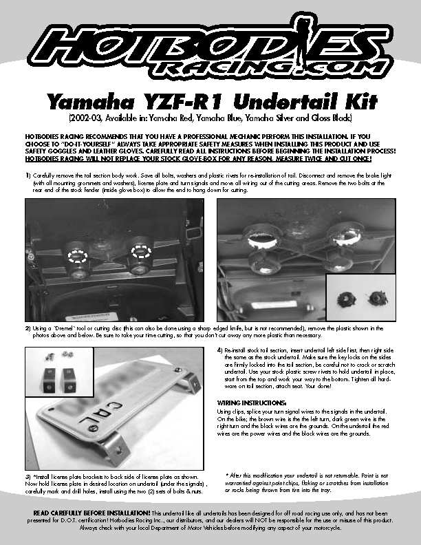 
				YZF-R1 2002-03 Undertail Installation
	