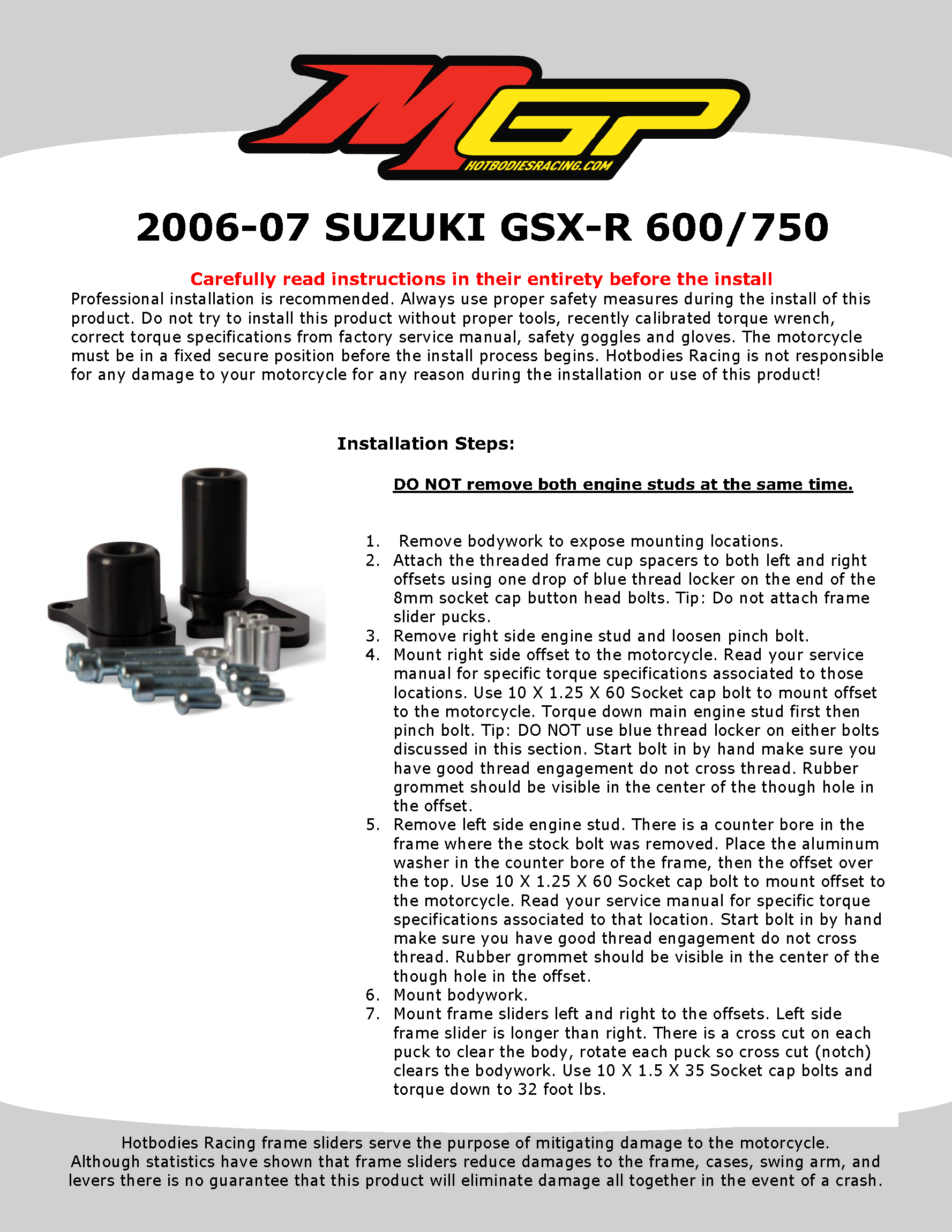 

2006-07 SUZUKI GSX-R 600/750

