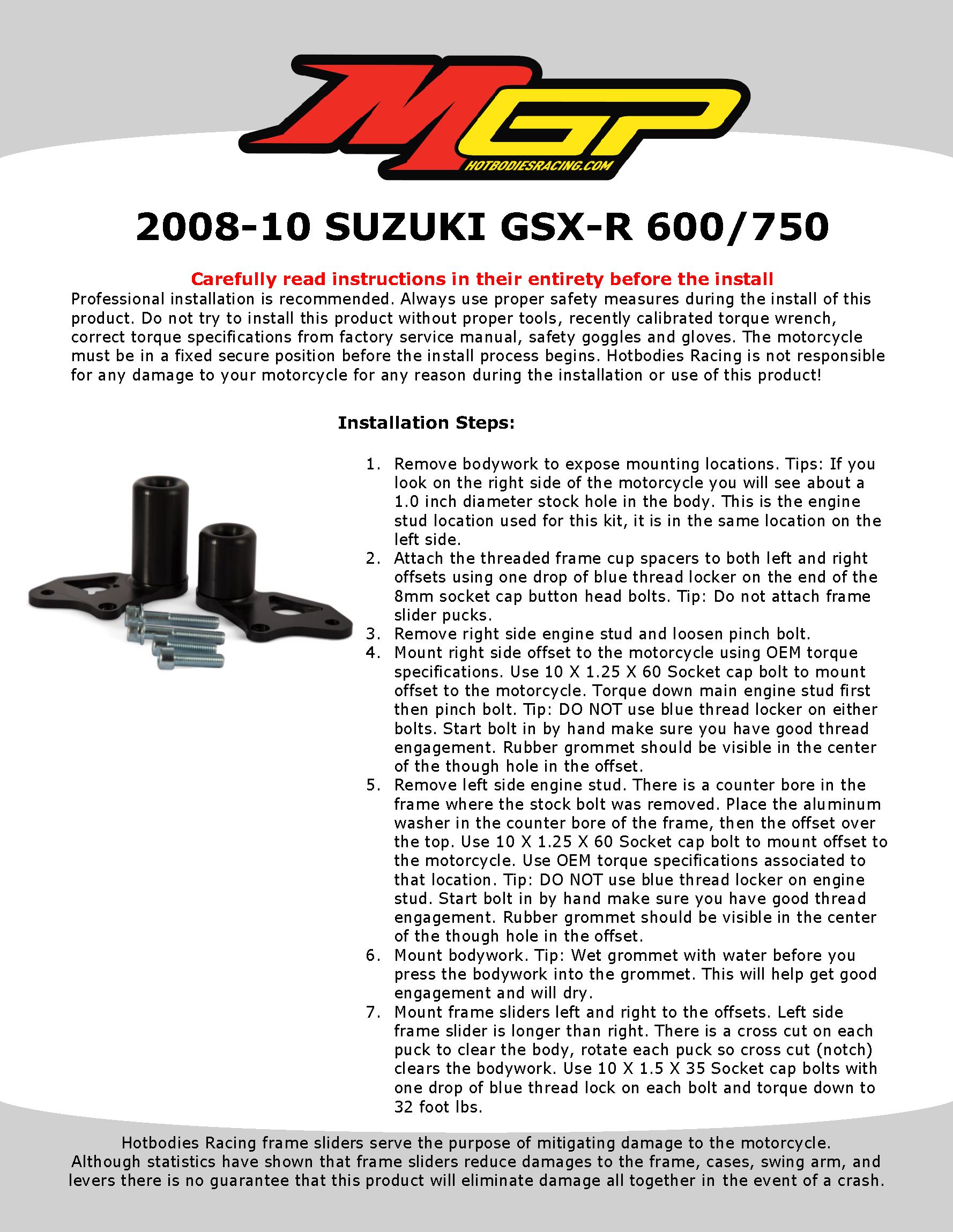 

2008-10 SUZUKI GSX-R 600-750

