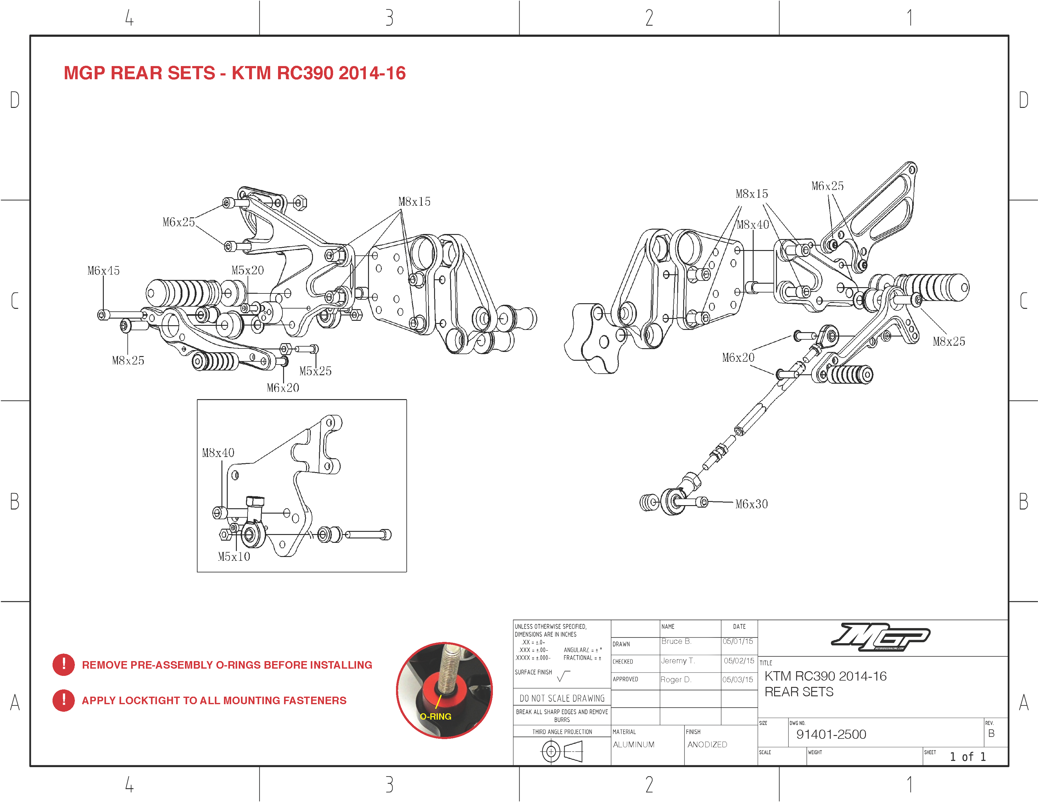 

RC390 & DUKE 390 2014-16 MGP Rear Sets Installation

