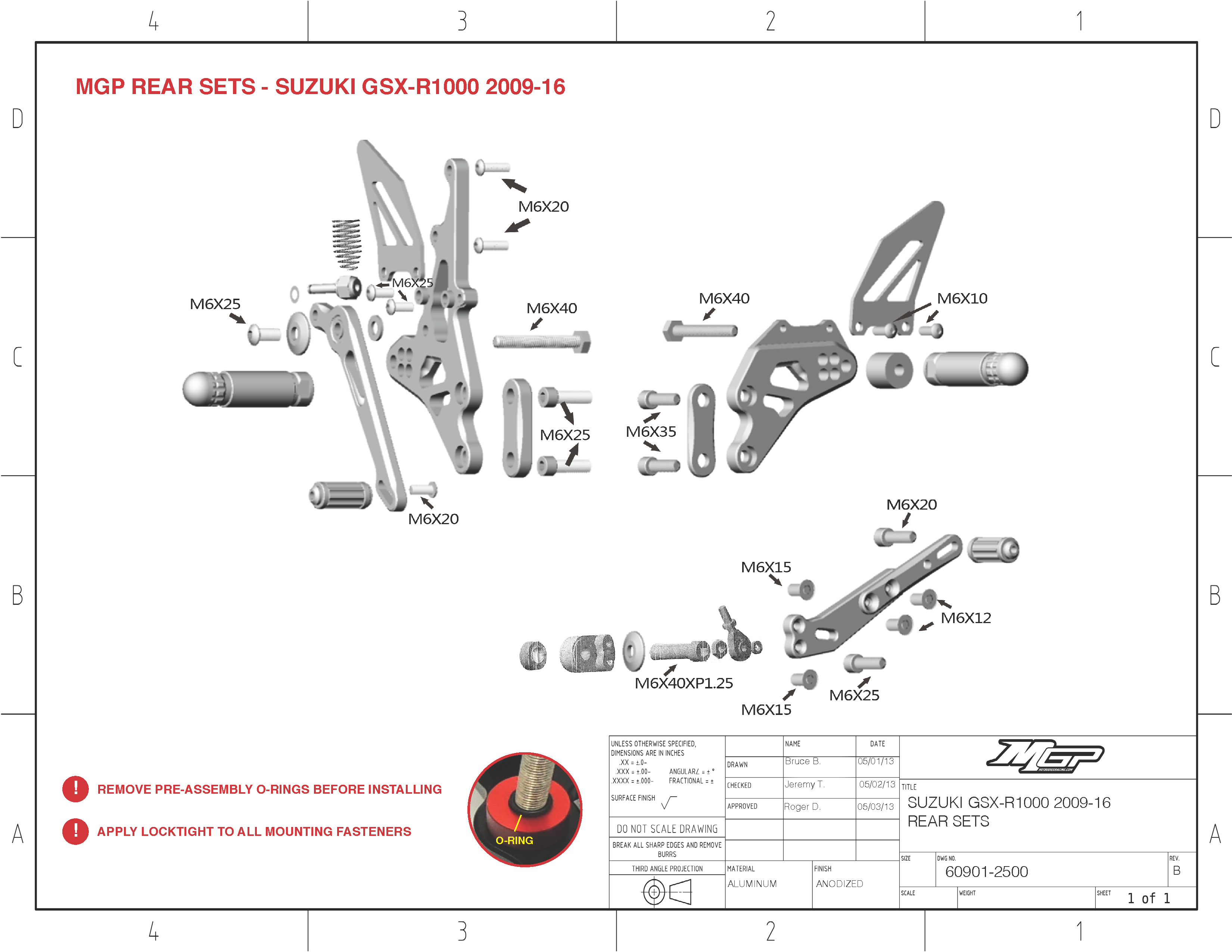 

GSX-R1000 2009-16 MGP Rear Sets Installation

