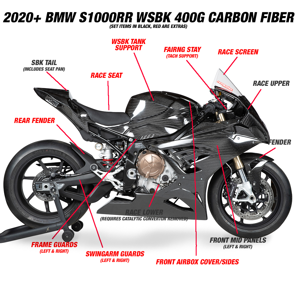 S1000RR 2020-22 AP Carboline 200g Carbon Fiber Race Bodywork